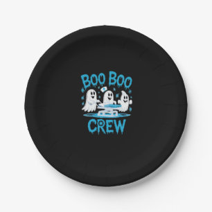 Boo Boo Crew Ghost Paramedic Nurse Halloween Essen Pappteller