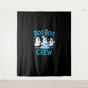 Boo Boo Crew Ghost Paramedic Nurse Halloween Essen Wandteppich