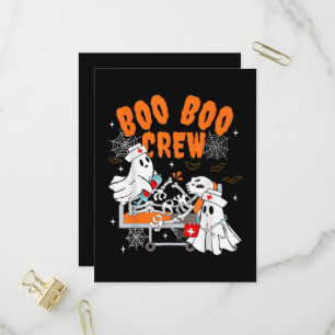 Boo Boo Crew Halloween-Geist Krankenschwester Einladungspostkarte