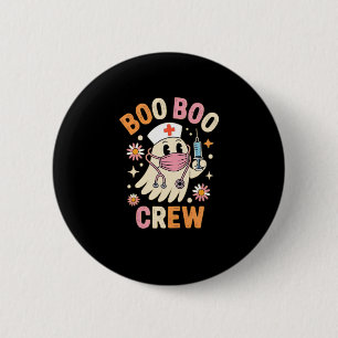Boo Boo Crew Halloween Ghost Nurse Essential T-Shi Button