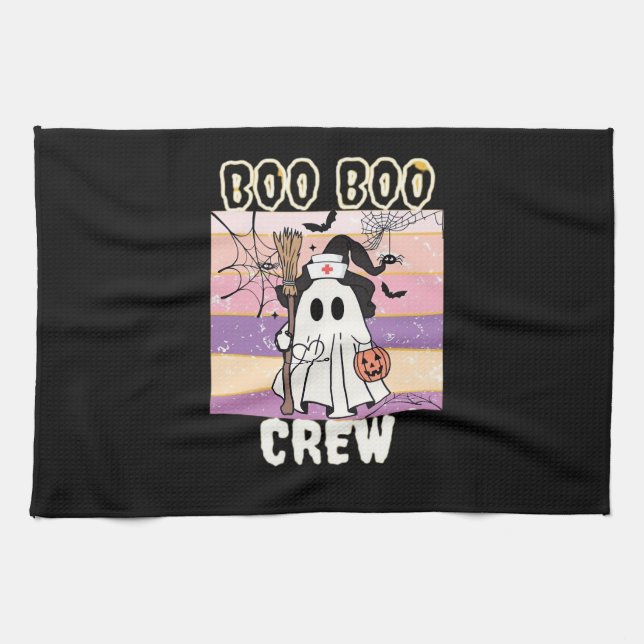 Boo Boo Crew Halloween Ghost Nurse Essential T-Shi Geschirrtuch (Horizontal)