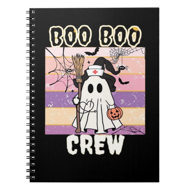 Boo Boo Crew Halloween Ghost Nurse Essential T-Shi Notizblock (Vorderseite)