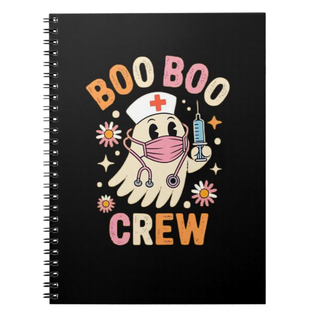 Boo Boo Crew Halloween Ghost Nurse Essential T-Shi Notizblock (Vorderseite)