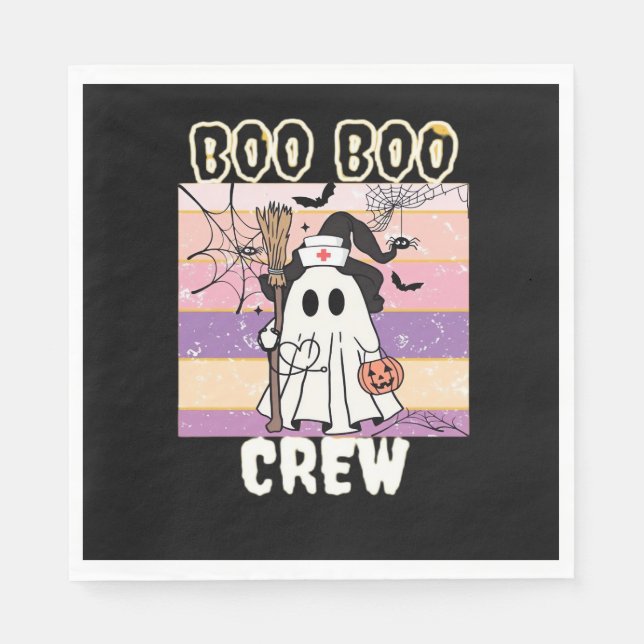 Boo Boo Crew Halloween Ghost Nurse Essential T-Shi Serviette (Vorderseite)
