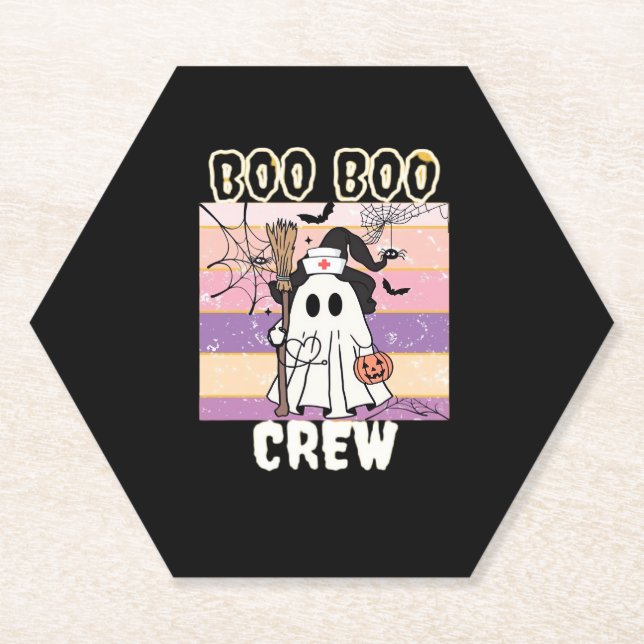 Boo Boo Crew Halloween Ghost Nurse Essential T-Shi Untersetzer (Vorderseite)