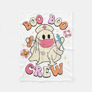 Boo Boo Crew Halloween Ghost Nurse Fleecedecke