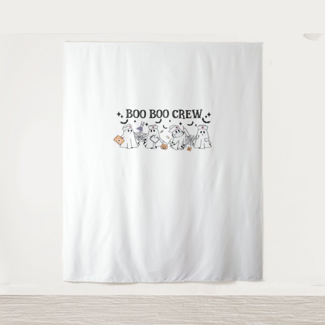 Boo Boo Crew Halloween Klassischer T - Shirt Wandteppich (Vorderseite)