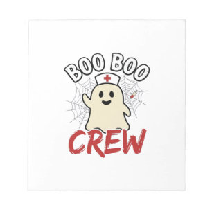 Boo Boo Crew Halloween Krankenschwester Geist Vint Notizblock