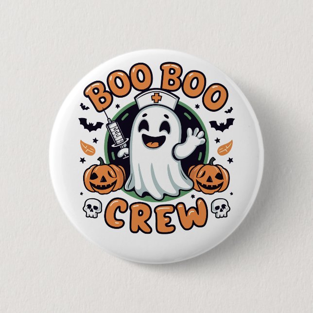 Boo Boo Crew Halloween Nurse Button (Vorderseite)