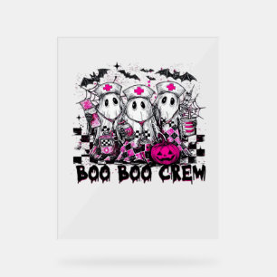 Boo Boo Crew Halloween Nurse Classic T - Shirt Acrylschild