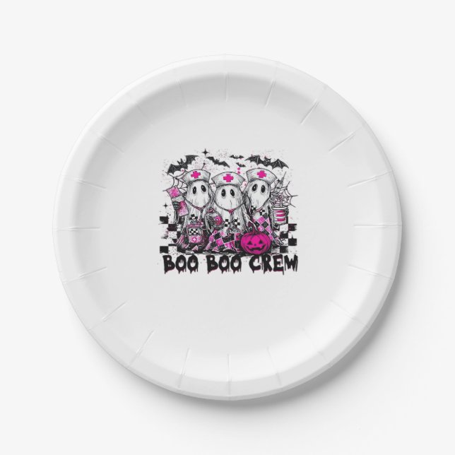 Boo Boo Crew Halloween Nurse Classic T - Shirt Pappteller (Vorderseite)