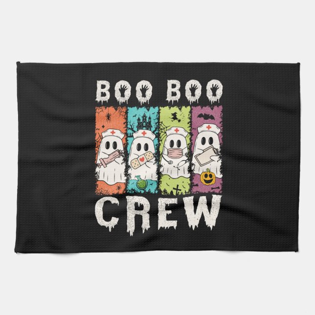 Boo Boo Crew Halloween Nurse Geschirrtuch (Horizontal)