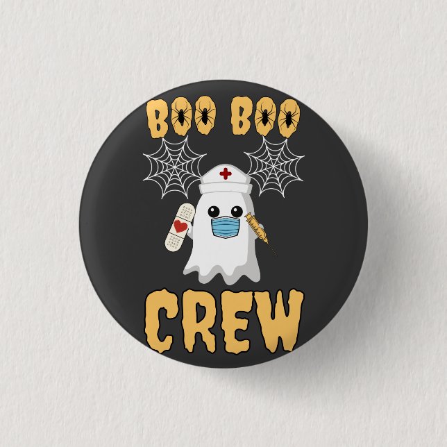 Boo Boo Crew Krankenschwester lustige Halloween Gh Button (Vorderseite)