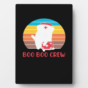 Boo Boo Crew Krankenschwester Lustiger Geist Hallo Fotoplatte