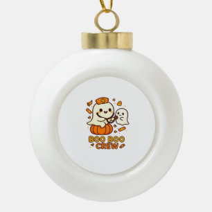 Boo Boo Crew Krankenschwester Lustiges Halloween-G Keramik Kugel-Ornament