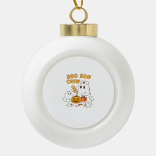 Boo Boo Crew Krankenschwester Lustiges Halloween-G Keramik Kugel-Ornament