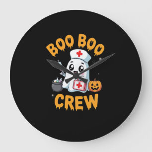 Boo Boo Crew Krankenschwester Süßer Geist Hallowee Große Wanduhr