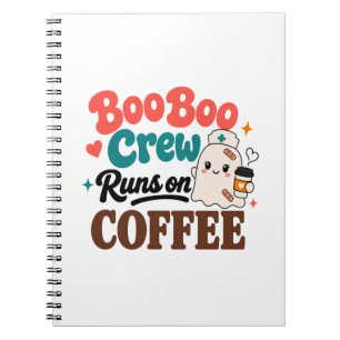 Boo Boo Crew läuft mit Kaffee Notizbuch Notizblock