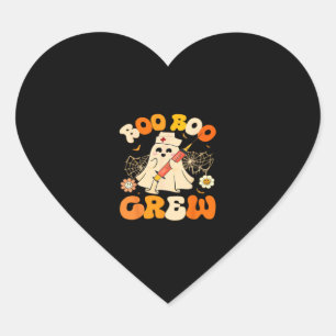 Boo Boo Crew Lustiger Geist für Krankenschwester, Herz-Aufkleber