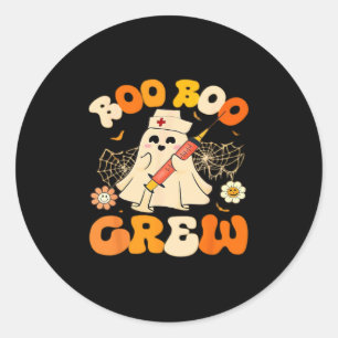 Boo Boo Crew Lustiger Geist für Krankenschwester,  Runder Aufkleber