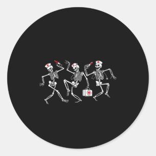 Boo Boo Crew Lustiger Tanzender Skelett Krankensch Runder Aufkleber