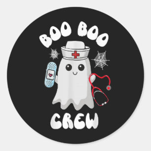 Boo Boo Crew Niedlich Nurse Ghost Funny Halloween Runder Aufkleber