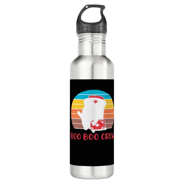 Boo Boo Crew Nurse Funny Ghost Halloween Classic T Edelstahlflasche (Vorderseite)