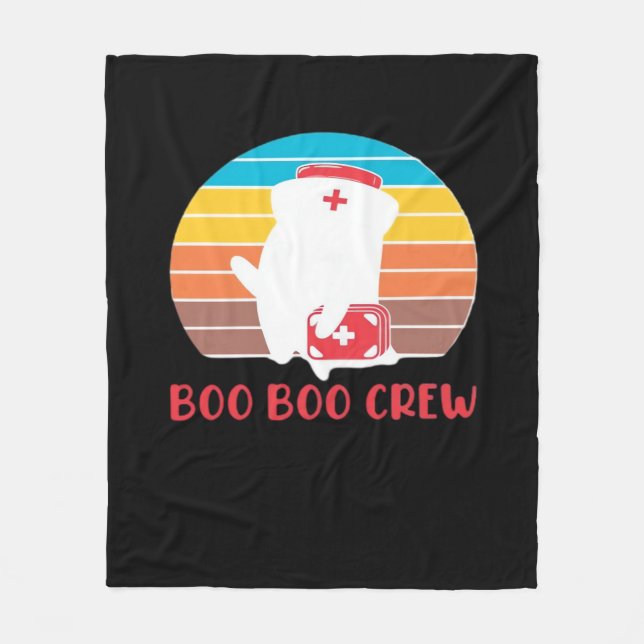 Boo Boo Crew Nurse Funny Ghost Halloween Classic T Fleecedecke (Vorderseite)