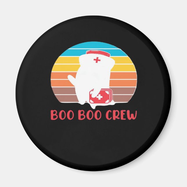 Boo Boo Crew Nurse Funny Ghost Halloween Classic T Magnet (Vorne)
