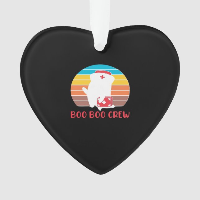 Boo Boo Crew Nurse Funny Ghost Halloween Classic T Ornament (Vorderseite)