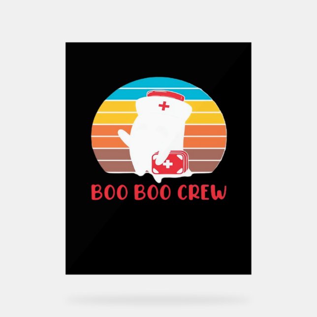 Boo Boo Crew Nurse Funny Ghost Halloween Classique (Recto)