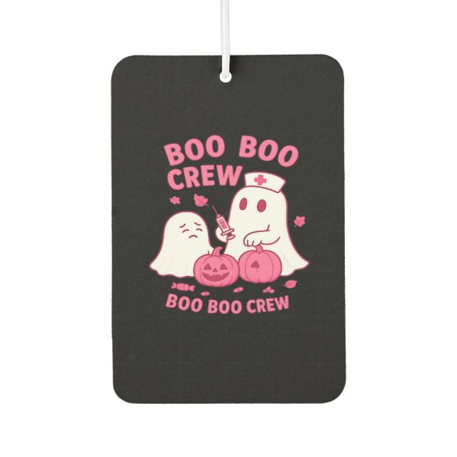 Boo Boo Crew Nurse Funny Halloween Ghost Nurse Gir Autolufterfrischer (Vorderseite)