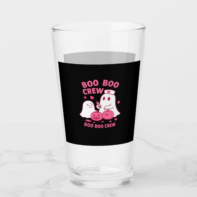 Boo Boo Crew Nurse Funny Halloween Ghost Nurse Gir Glas (Vorderseite)