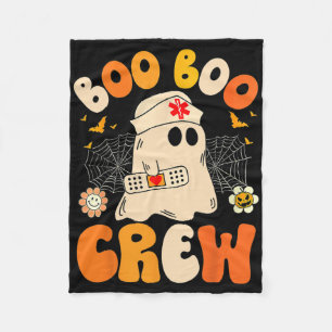 Boo Boo Crew Nurse Ghost Halloween Fleecedecke