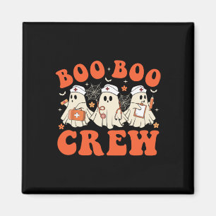 Boo Boo Crew Nurse Ghost Scrub Top Nursing Hallowe Magnet
