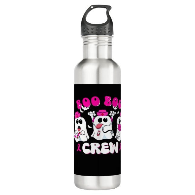 Boo Boo Crew Nurse Halloween Costume Ghost Breast  Edelstahlflasche (Vorderseite)