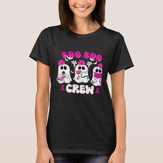 Boo Boo Crew Nurse Halloween Costume Ghost Breast  T-Shirt (Vorderseite)