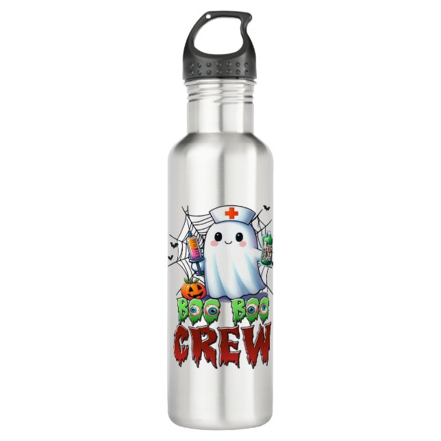 Boo Boo Crew Nurse Halloween Ghost Funny Classic T Edelstahlflasche (Vorderseite)