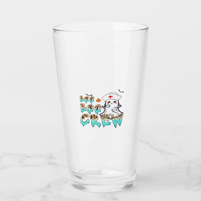 Boo Boo Crew Nurse Halloween Ghost Funny Classic T Glas (Vorderseite)