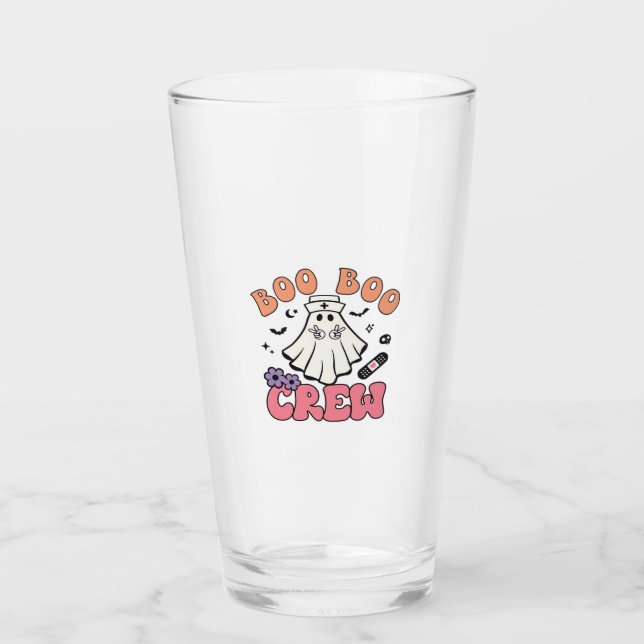 Boo Boo Crew Nurse Halloween Ghost Funny Classic T Glas (Vorderseite)