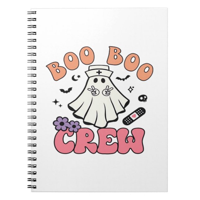 Boo Boo Crew Nurse Halloween Ghost Funny Classic T Notizblock (Vorderseite)