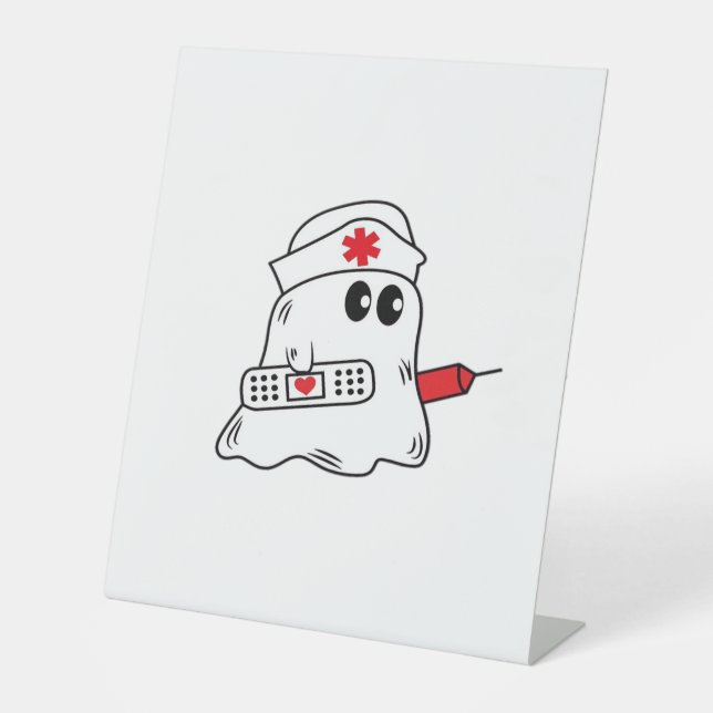 Boo Boo Crew Nurse Halloween Ghost Funny Oversized Sockelschild (Vorderseite)