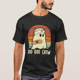 Boo Boo Crew Nurse Halloween Ghost Vintag Nursing T-Shirt