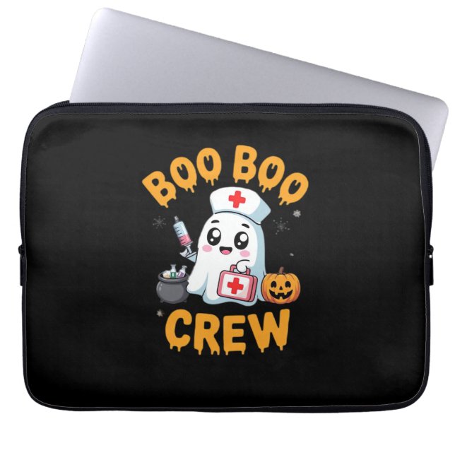 Boo Boo Crew Nurse Niedlich Ghost Halloween Pflege Laptopschutzhülle (Vorderseite)