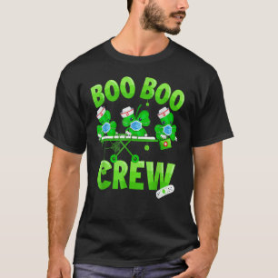 Boo Boo Crew Nurse St Patrick S Day Kleeblatt Face T-Shirt