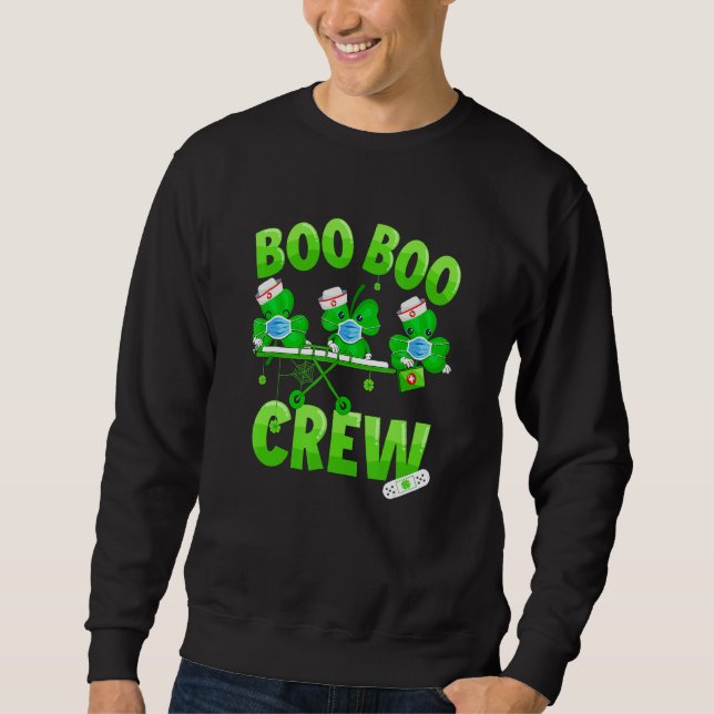 Boo Boo Crew Nurse St Patrick's Day Kleeblatt Face Sweatshirt (Vorderseite)