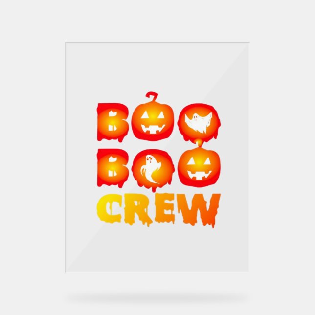 Boo Boo Crew Oversifizierter T - Shirt Acrylschild (Vorderseite)