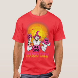 Boo Boo Crew Pajamas Pink Ghost Breast Cancale Hal T-Shirt
