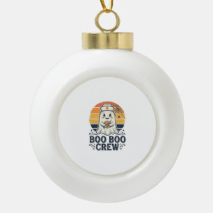 Boo Boo Crew Süße Krankenschwester Geist Halloween Keramik Kugel-Ornament