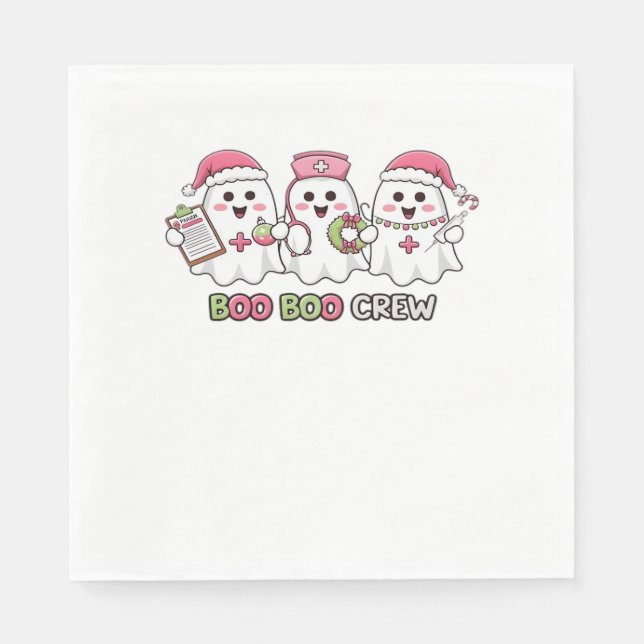Boo Boo Crew Weihnachten, Ghost Nurse Oversized T- Serviette (Vorderseite)